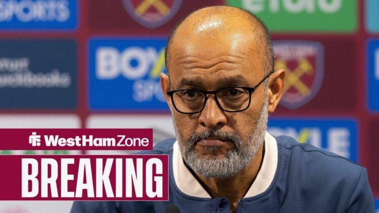 Breaking News: West Ham make Nuno Espirito Santo sack decision as mistake ‘accepted