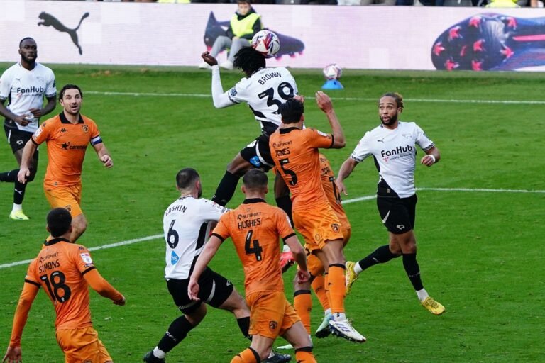 Derby Delight: Rams Edge Past Hull City in a Thrilling 2-1 Battle at Pride Park Stadium