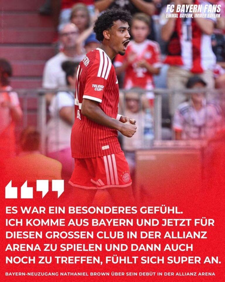 🚨 Bayern-Hammer: Nathaniel Brown sorgt bei seinem Debüt sofort für Aufsehen! 🔥🔴⚪️
