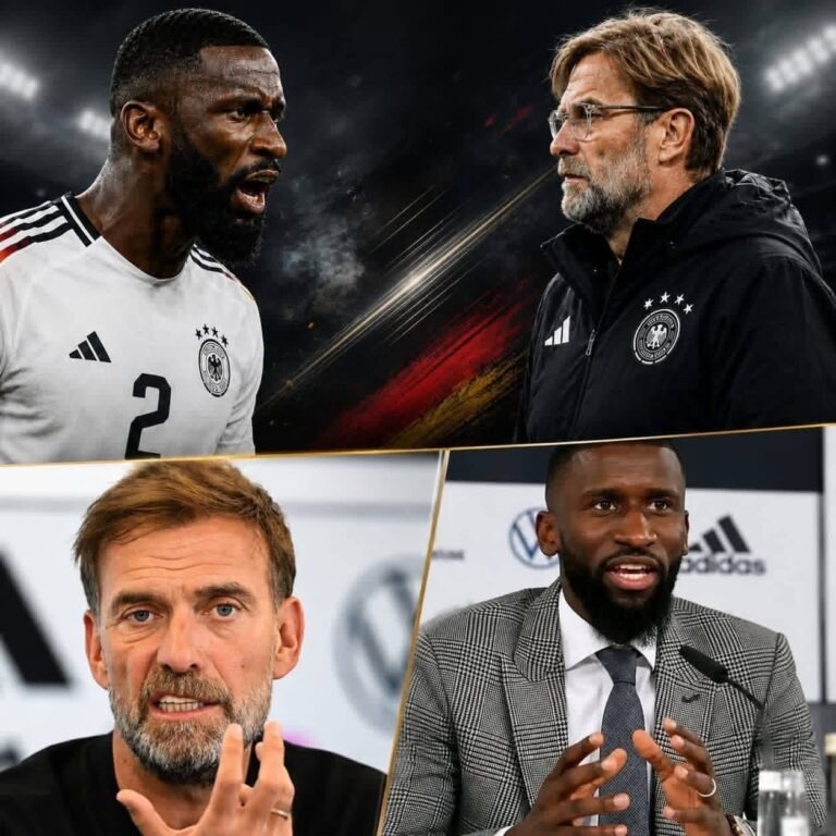 🚨🚨 EXPLOSION IN DEUTSCHLAND! Antonio Rüdiger soll Jürgen Klopp vorgeworfen haben, ihm nicht die Wertschätzung und Anerkennung entgegenzubringen, die er verdient. Zudem soll er behauptet haben, dass er unter dem neuen Bundestrainer nicht mehr Teil der langfristigen Pläne der deutschen Nationalmannschaft sei. Der angebliche Konflikt hat für beispiellose Spannungen gesorgt, während die Frustration des Abwehrstars ihren Höhepunkt erreicht und die deutsche Fußballwelt erschüttert. 🚨🚨