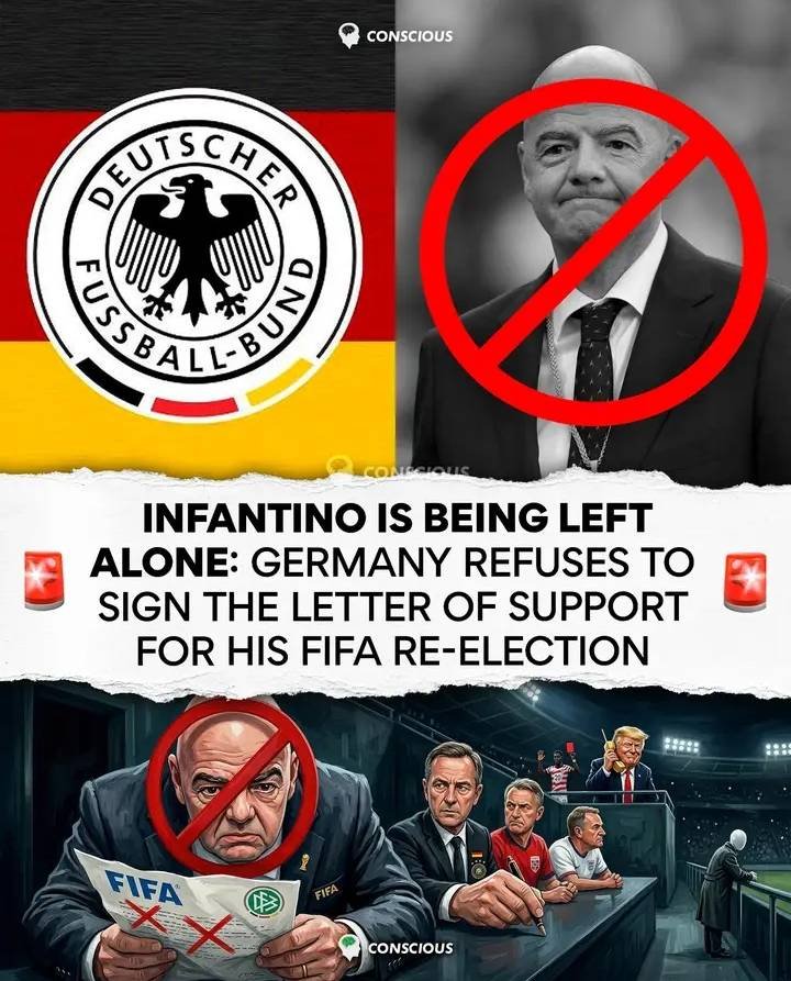 🚨INFANTINO WIRD IM STICH GELASSEN: DEUTSCHLAND VERWEIGERT DIE UNTERSCHRIFT UNTER DEN UNTERSTÜTZUNGSBRIEF FÜR SEINE FIFA-WIEDERWAHL