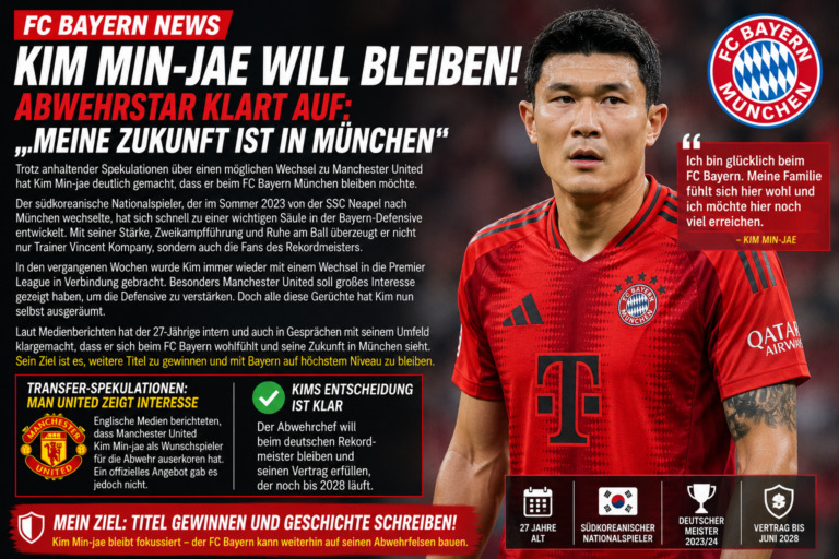 🚨 Kim Min-jae will bleiben! Bayern-Verteidiger setzt klares Zeichen gegen Wechsel-Gerüchte